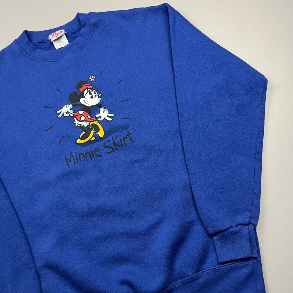 Disney Store Sweatshirt Unisex Medium Blue Minnie Mouse Skirt Graphic Pullover
